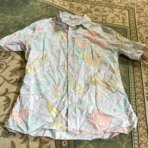 Mens Zara 80’s vibe button down shirt size Sm